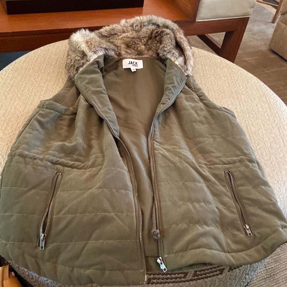 Furry hooded vest